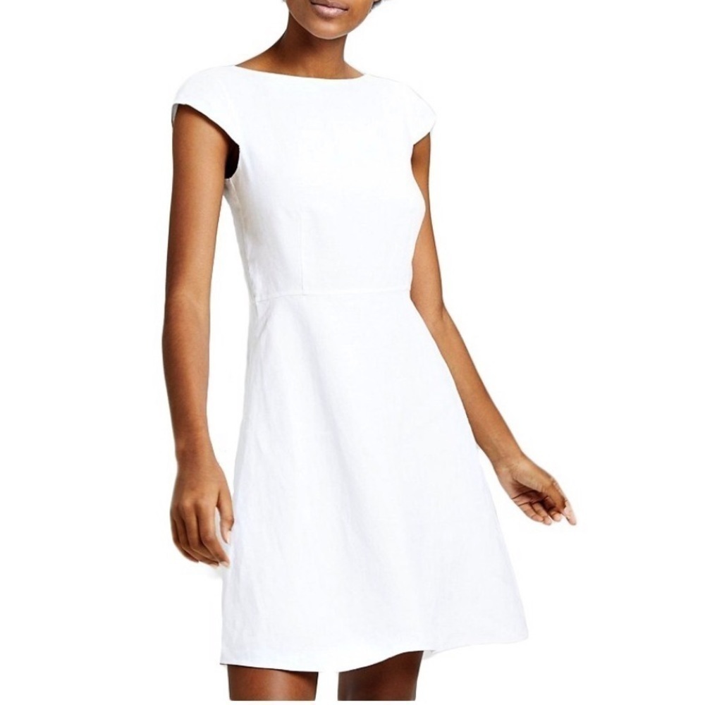 Theory Double-Faced Linen Cap Sleeve Dress - Picture 2 of 3